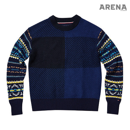 소매에 여러 무늬를 조합한 스웨터 25만8천원 타미 힐피거 제품. 
