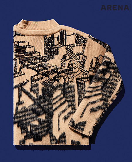8 모와 캐시미어로 소재를 달리한 그래픽 스웨터 가격미정 에르메네질도 제냐 꾸뛰르 제품. 