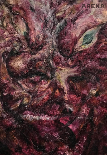 ‘Red portrait’ 2020, 240×170cm, oil on canvas.