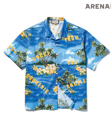 파란색 하와이안 셔츠 1백36만원 구찌 제품.