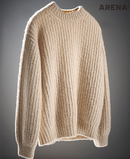 에어캐시 캐시미어 크루넥 스웨터 3백51만원.